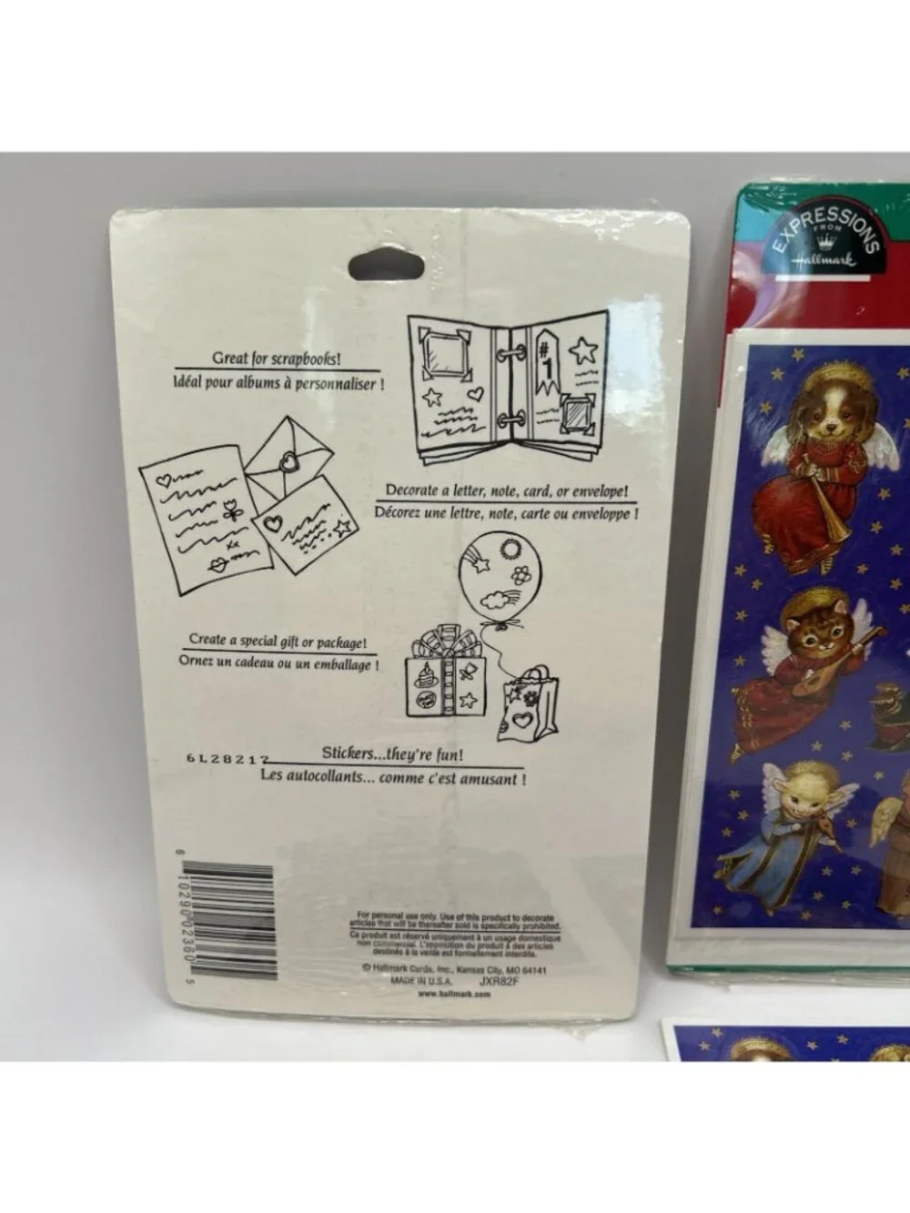 Vintage Set of 9 Sheets Hallmark Adorable Animal Angels Minstrels Stickers NIP